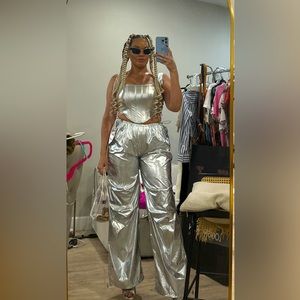 2pc silver fashion nova set